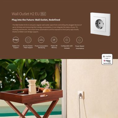 Ổ cắm tường thông minh Aqara H2 WP-P01D EU tiện lợi