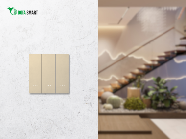 Công tắc cơ Zigbee DOFA SMART thông minh màu vàng 3 nút