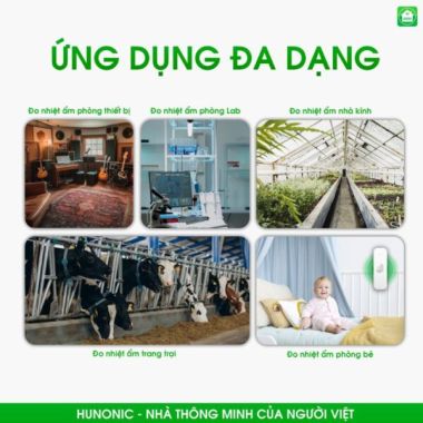Cảm biến nhiệt độ ẩm Wifi Hunonic bảo hành 12 tháng