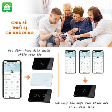 Công Tắc cảm ứng Datic mặt kính cường lực cao cấp wifi