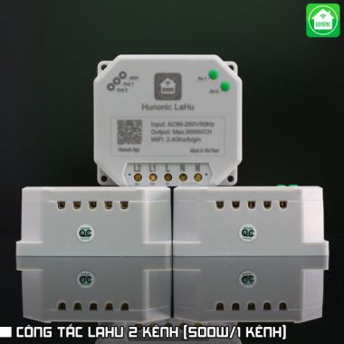 Công Tắc Hunonic LaHu 2 kênh ( 500W/ Kênh) bảo hành 12 tháng
