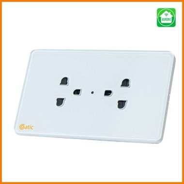 Ổ cắm mặt kính 3 chấu Datic Hunonic