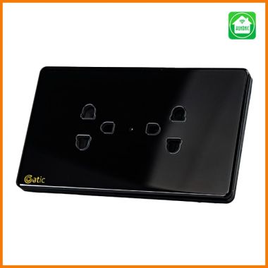 Ổ cắm mặt kính 3 chấu Datic Hunonic