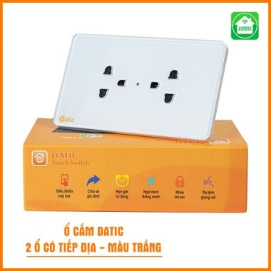 Ổ cắm mặt kính 3 chấu Datic Hunonic