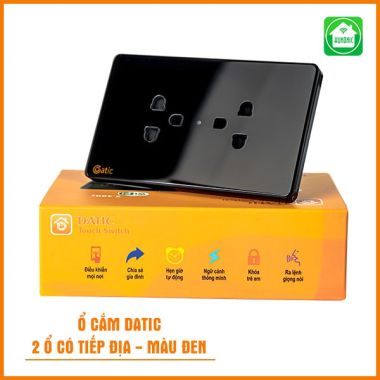 Ổ cắm mặt kính 3 chấu Datic Hunonic