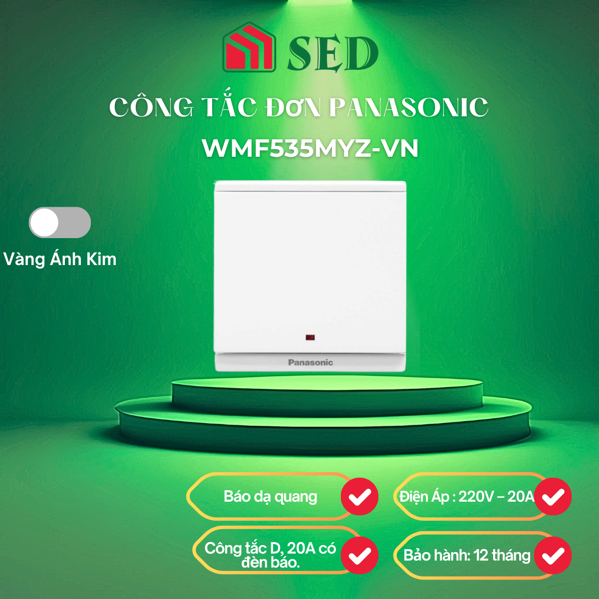 Công Tắc Panasonic 20A trắng WMFV503307