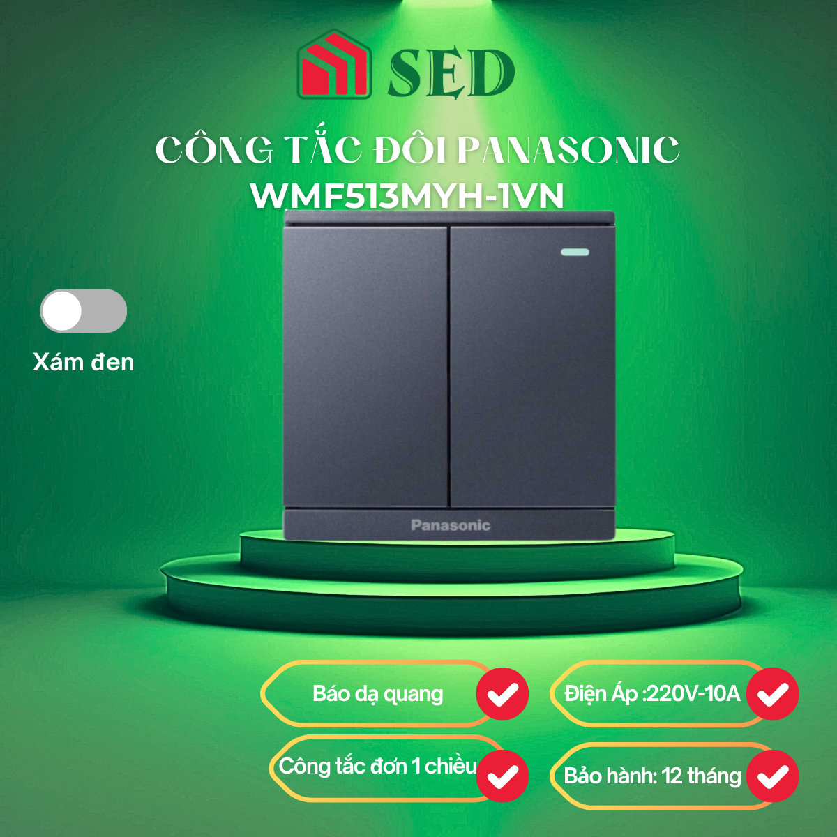 Công tắc đôi Panasonic Mordeva WMF513MYH-1VN
