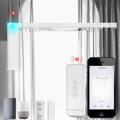 Động cơ rèm CM-PJ-T220-Z với điều khiển từ xa RF DIY của MOES