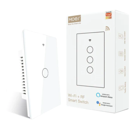 Công tắc  WRS-EU1-L-WH-MS cảm ứng gắn tường wifi RF433 cực đơn
