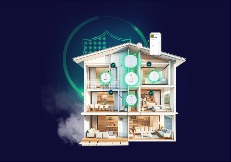 Cảm biến khói thông minh Rạng Đông CB12.SM.RF