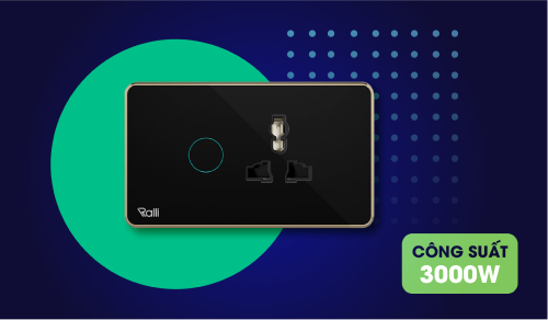 Ổ cắm công tắc chữ nhật thông minh Rạng Đông OCT.01T.BLE