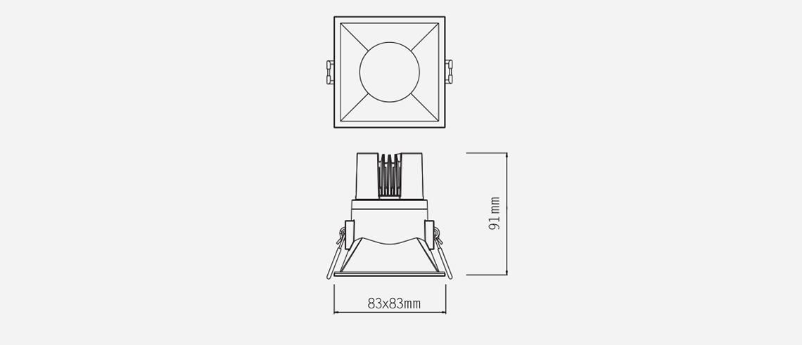 Đèn spotlight viền vuông FD7 IP 44